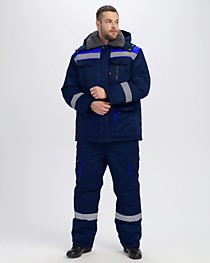 Костюм зимний Титан-Ультра CH (тк.Смесовая,240) п/к, т.синий/васильковый 52-54 (104-108), 170-176
