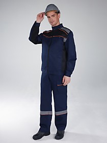 Костюм Практик-2 СОП (тк.Смесовая,210) п/к, т.синий/черный 52-54 (104-108), 182-188