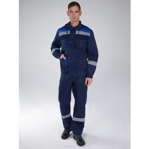 Костюм Титан СОП с капюшоном (тк.Смесовая,210) п/к, т.синий/васильковый