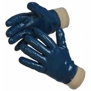 Перчатки нитриловые, полный облив, манжет резинка