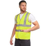 Жилет сигнальный арт. J04К желтый флуоресцентный с карманами
